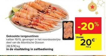 Carrefour Gekookte langoustines aanbieding