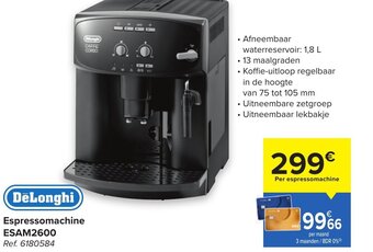 Carrefour DeLonghi Espressomachine ESAM2600 aanbieding