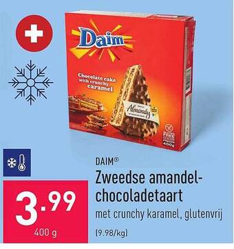 ALDI Daim zweedse amandelchocoladetaart aanbieding