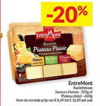 Intermarché Entremont raclettekaas aanbieding