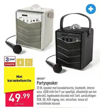 ALDI Envivo partyspeaker aanbieding