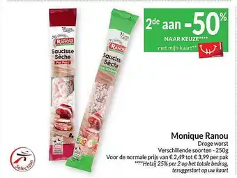 Intermarché Monique ranou droge worst aanbieding