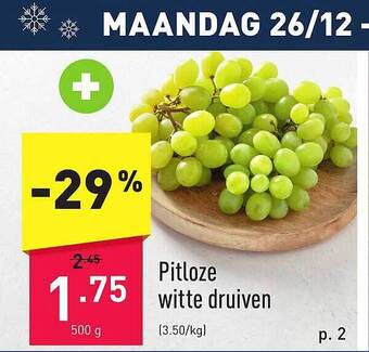 ALDI Pitloze witte druiven aanbieding
