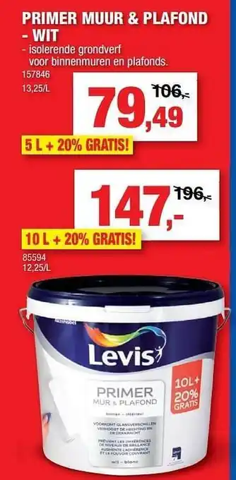 Hubo Levis primer muur + plafond - wit aanbieding
