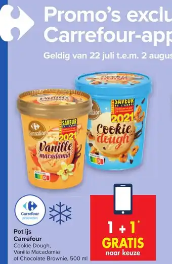 Carrefour Pot ijs Carrefour 500 ml aanbieding