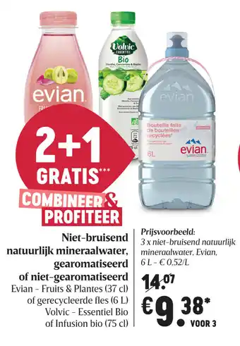 Delhaize Niet-bruisend natuurlijk mineraalwater, gearomatiseerd of niet-gearomatiseerd aanbieding