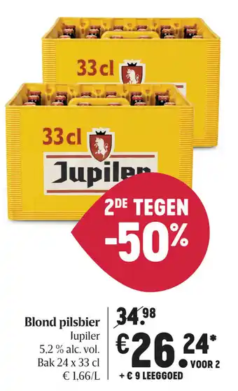 Delhaize Blond pilsbier Jupiler aanbieding