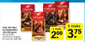 Albert Heijn Cote d'Or Bloc en BonBonBloc 150-200g aanbieding