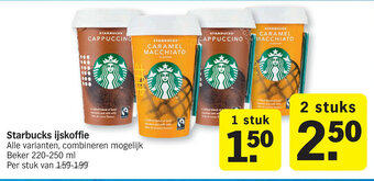 Albert Heijn Starbucks ijskoffie 220/250ml aanbieding