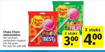Albert Heijn Chupa Chups uitdeelzakken 2*192g aanbieding