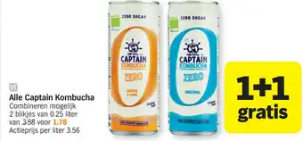Albert Heijn Captain Kombucha 2*250ml aanbieding