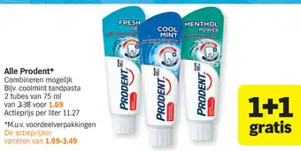 Albert Heijn Prodent 1+1 aanbieding
