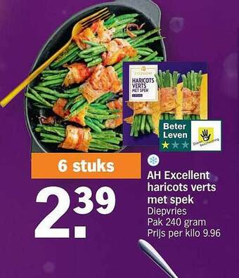 Albert Heijn Ah excellent haricots verts met spek aanbieding