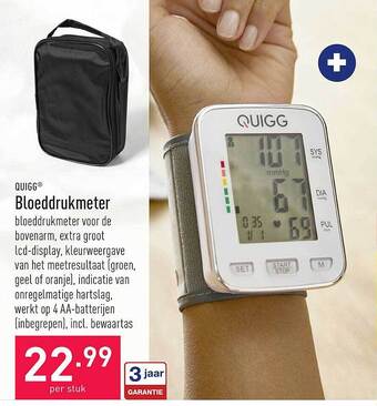 ALDI Quigg bloeddrukmeter aanbieding