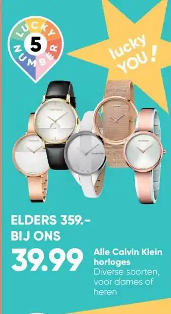 Big Bazar Calvin klein horloges aanbieding