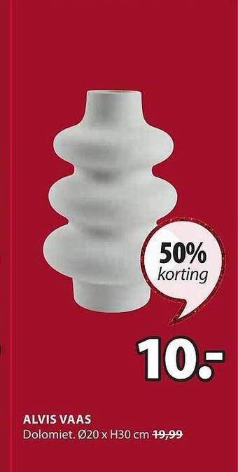 Jysk Alvis vaas aanbieding