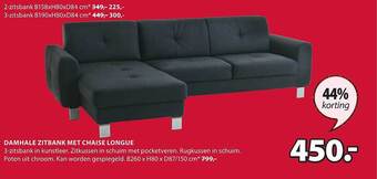 Jysk Damhale zitbank met chaise longue aanbieding