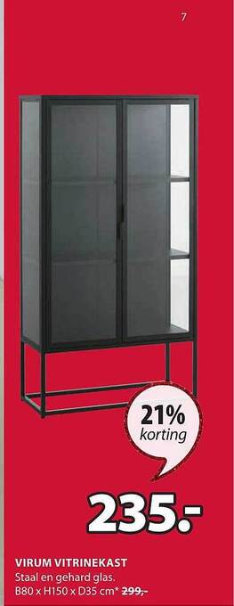 Jysk Virum vitrinekast aanbieding