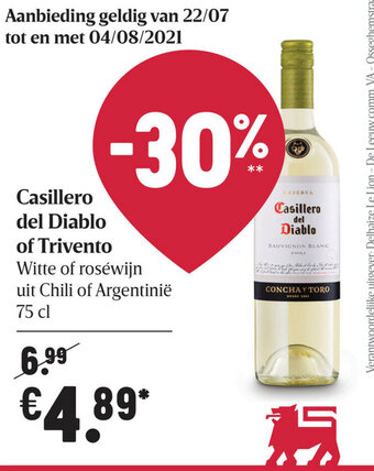 Delhaize Casillero del Diablo of Trivento aanbieding