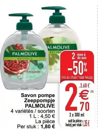 Cora Savon pompe zeeppompje palmolive 300ml aanbieding