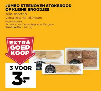 Jumbo Steenoven Stokbrood of Kleine Broodjes