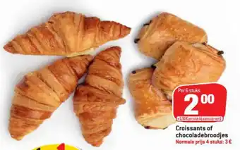 Croissants of chocoladebroodjes