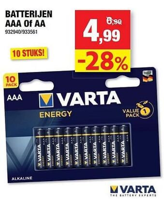Hubo Batterijen aaa of aa aanbieding