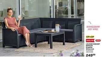 Supra Bazar Lounge hoekset rosalie graphite wickerlook aanbieding