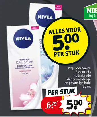 Kruidvat Essentials hydratende dagcreme droge en gevoelige huid 50 ml aanbieding