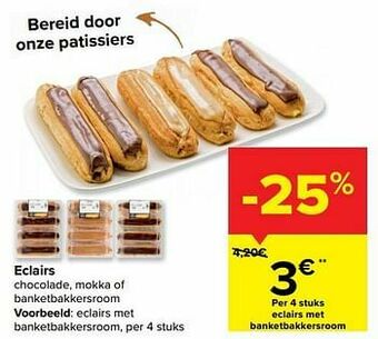 Carrefour Market Eclairs met banketbakkersroom aanbieding