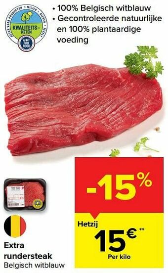 Carrefour Market Extra rundersteak aanbieding