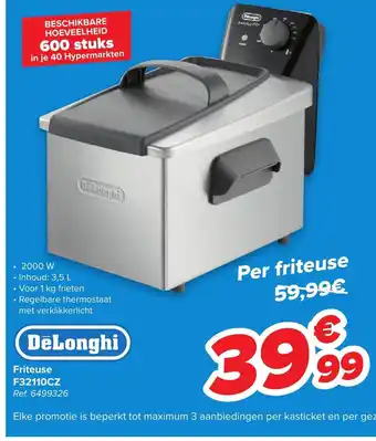 Carrefour Delonghi Friteuse F32111OCZ aanbieding