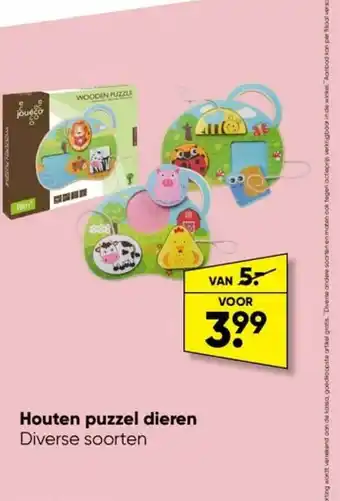 Houten puzzel dieren