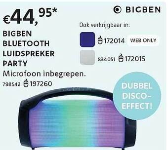 Dreamland Bigben bluetooth luidspreker party aanbieding