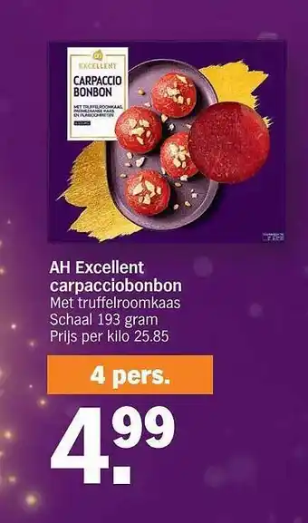 Albert Heijn Ah excellent carpacciobonbon aanbieding