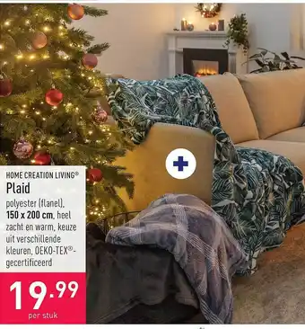 ALDI Home creation living plaid aanbieding