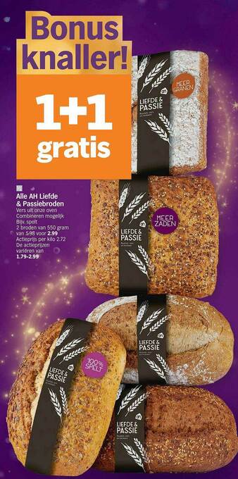 Albert Heijn Ah liefde & passiebroden aanbieding