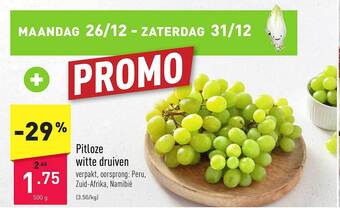 ALDI Pitloze witte druiven aanbieding