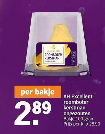 Albert Heijn Ah excellent roomboter kerstman ongezouten aanbieding