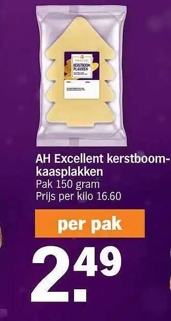 Albert Heijn Ah excellent kerstboomkaasplakken aanbieding