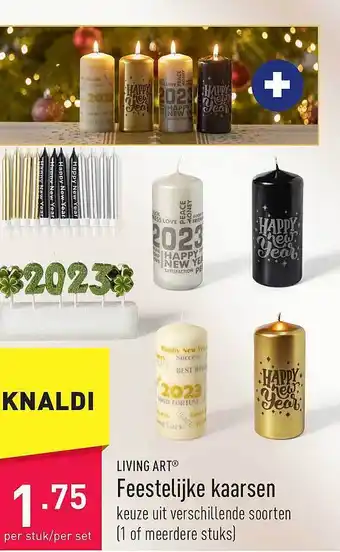 ALDI Living art feestelijke kaarsen aanbieding