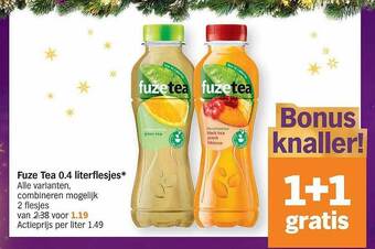 Albert Heijn Fuze tea 0.4 literflesjes aanbieding
