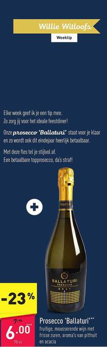 ALDI Prosecco ballaturi aanbieding