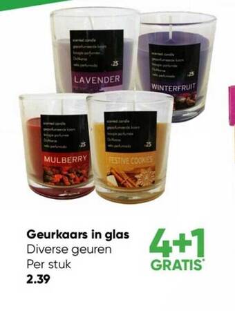 Big Bazar Geurkaars in glas aanbieding