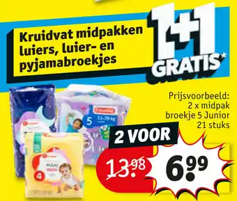 Kruidvat Kruidvat midpakken luiers, luier-en pyjamabroekjes aanbieding
