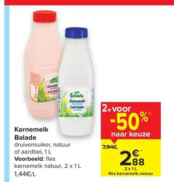 Carrefour Karnemelk Balade 1 L aanbieding