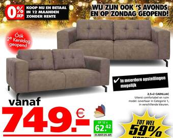 Seats and Sofas 2,5 + 2 cadillac aanbieding