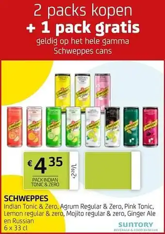BelBev Schweppes pack indian tonic + zero aanbieding