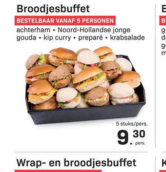 Buurtslagers Broodjesbuffet 5 stuks/pers. aanbieding