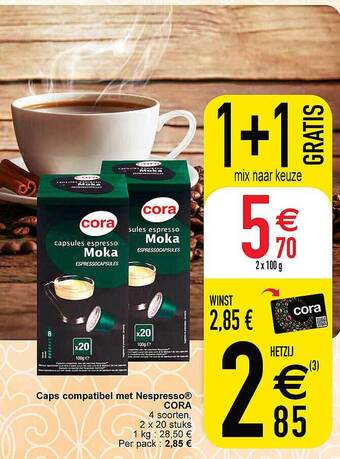Cora Caps compatibel met nespresso aanbieding